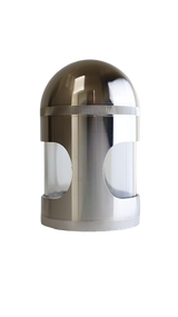 5-part dome top metal grinder with transparent window