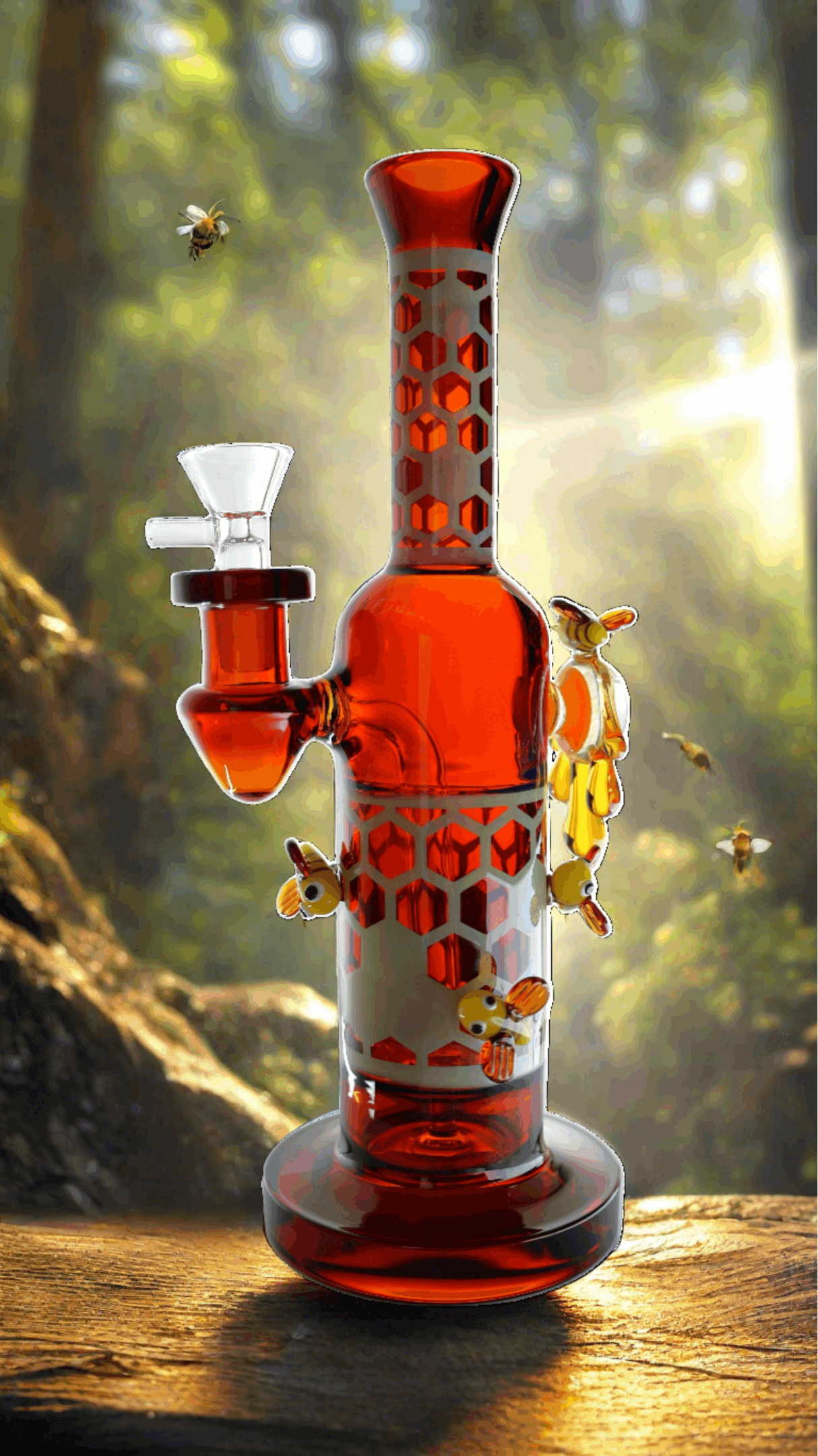 Dab Rig | Straight Horned Eye Honeycomb Dab Rig