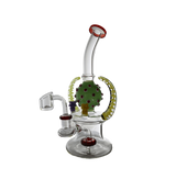 BONG | Bent Neck Double Horn With Showerhead Perc Waterpipe Bong 7.5"