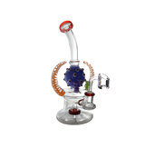 BONG | Bent Neck Double Horn With Showerhead Perc Waterpipe Bong 7.5"