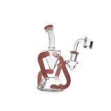 Bent Neck Double Chamber Recycler Water Pipe Bong 8" with ergonomic design and durable construction.