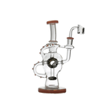 Hollow Base Cylinder Recycler Glass Water Pipe Dab Rig 8.5-inch with quartz banger for concentrates.