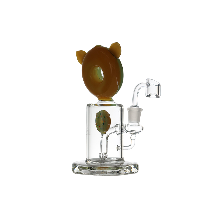 Double Donut Shape Thick Glass Dab Rig 6.5" with premium construction, durable and heat-resistant design.