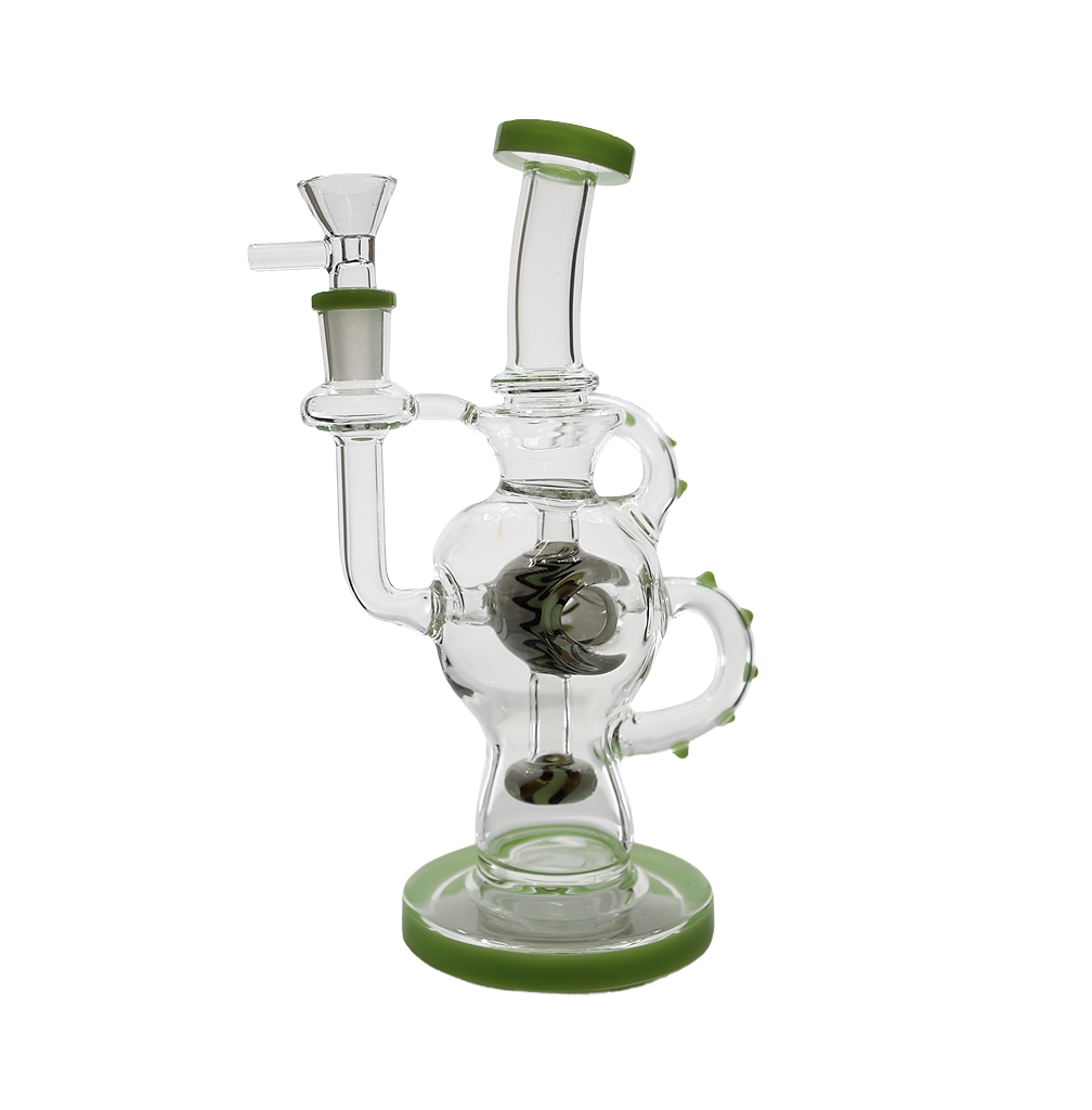 Recycler Glass Water Pipe Dab Rig 8.5"