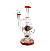 Hollow Base Cylinder Recycler Glass Water Pipe Dab Rig 8.5" with quartz banger, ergonomic design, and premium borosilicate glass.