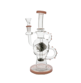 Hollow Base Cylinder Recycler Glass Water Pipe Dab Rig 8.5" with quartz banger, optimized for concentrates.