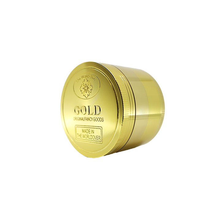 4 Part Gold Metal Color Grinder with stylish gold finish and durable construction.