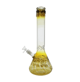 American-made 15" beaker bong with vibrant color art design, 5mm thickness.