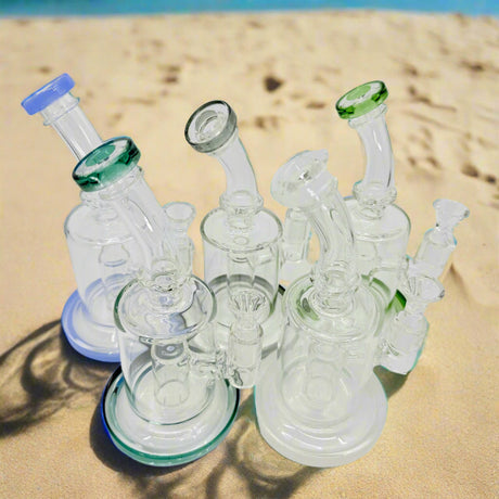 9" Tall Colorful Shower Head Dab Rig - Elevate Your Experience