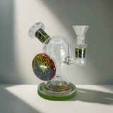 Egyptian art dab rig with intricate colorful design.