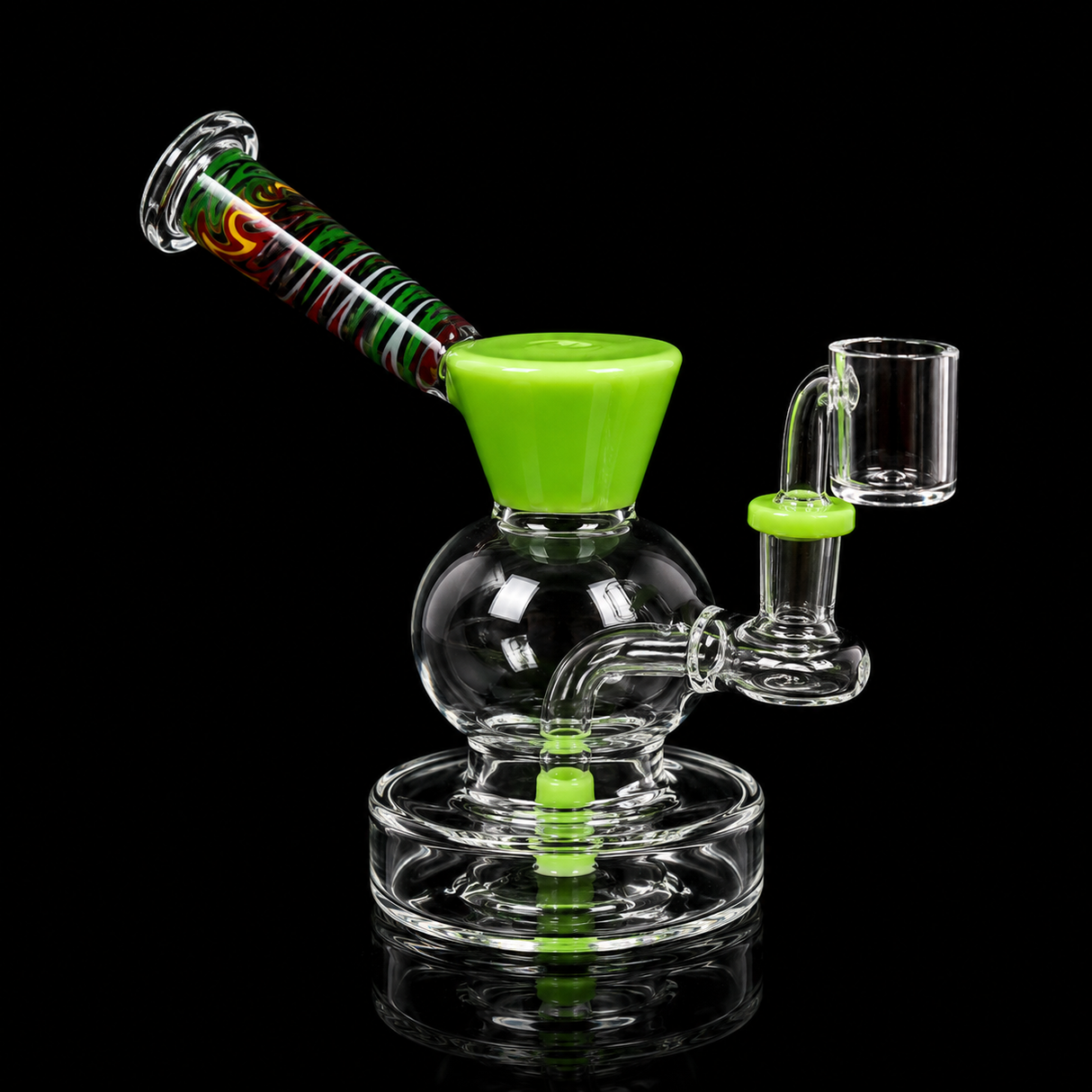 7 Inch Premium Color Accent Bubble Dab Rig | SmokeMEGA