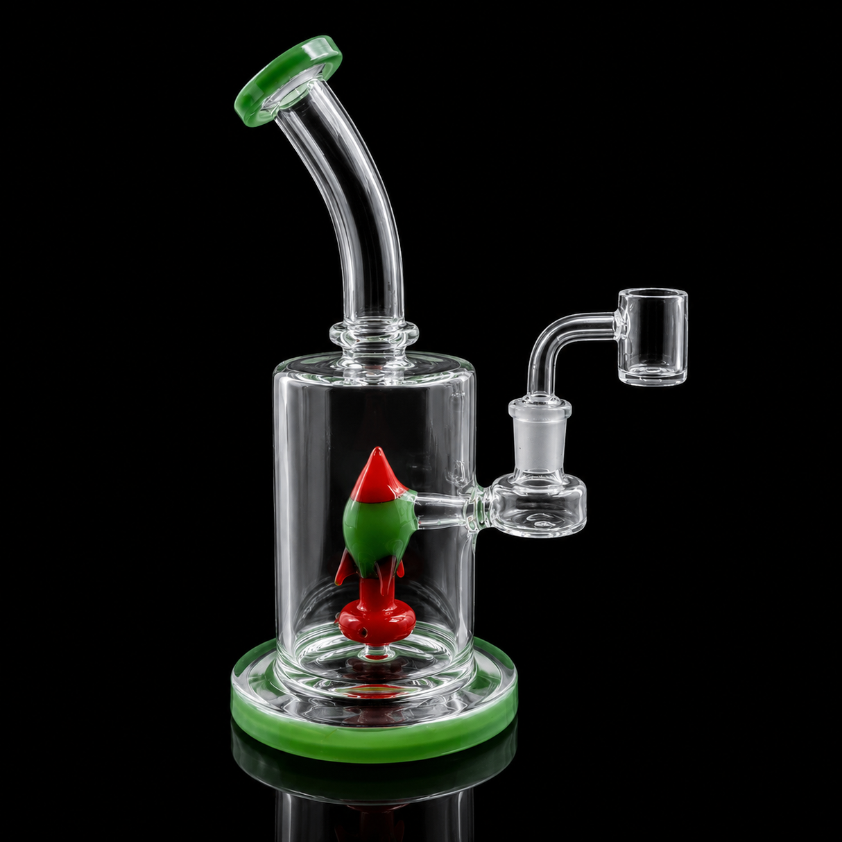 8 Inch Rocket Launch Bent Neck Dab Rig | SmokeMEGA