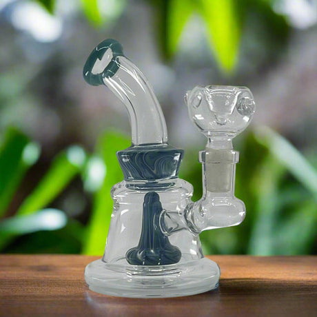 Aesthetic 6 Inch Dab Rig with colorful design, compact and durable glass construction, ideal for concentrates.