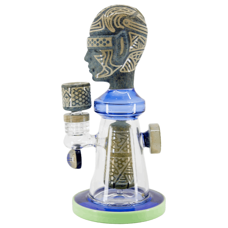 Ancient Head Egypt Style Glass Water Pipe