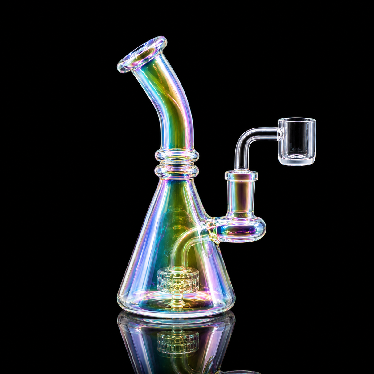 Mini Beaker Glass Dab Rig with Quartz Banger