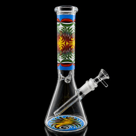 10 Inch Rasta Swirl Glass Beaker Bong | SmokeMEGA