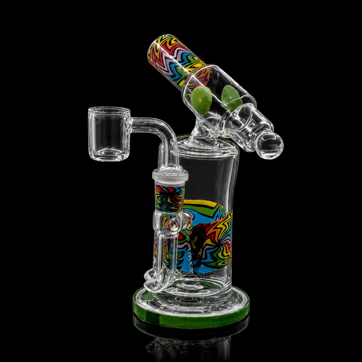 7 Inch Colorful Wig Wag Glass Dab Rig | SmokeMEGA