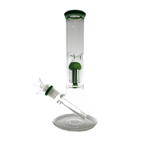 11" Jellyfish Perc Beaker Water Pipe with glass construction and unique jellyfish perc for smooth filtration.