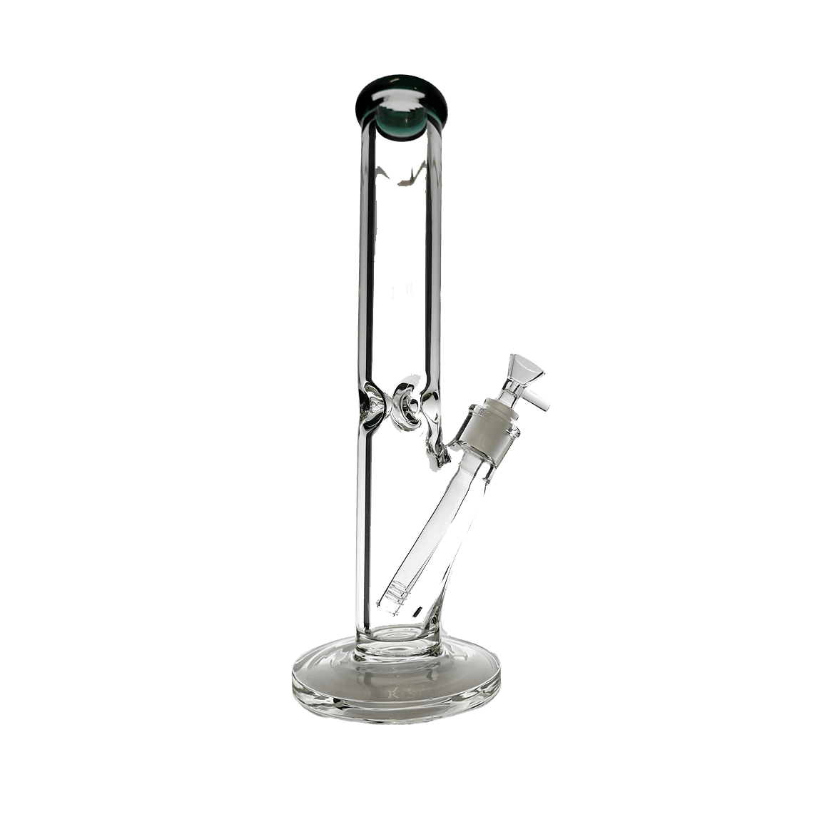 Glass water bong, 14-inch refined straight shooter, sleek design, high-quality glass.