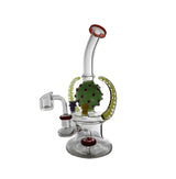 BONG | Bent Neck Double Horn With Showerhead Perc Waterpipe Bong 7.5"