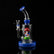 Bent Neck Mushroom Perc Water Pipe Bong 8" with artistic design and 14mm fixed downstem.