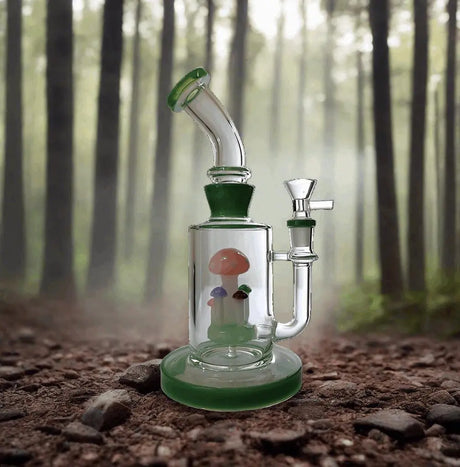 BONG | Bent Neck Mushroom Perc Water Pipe Bong 8"