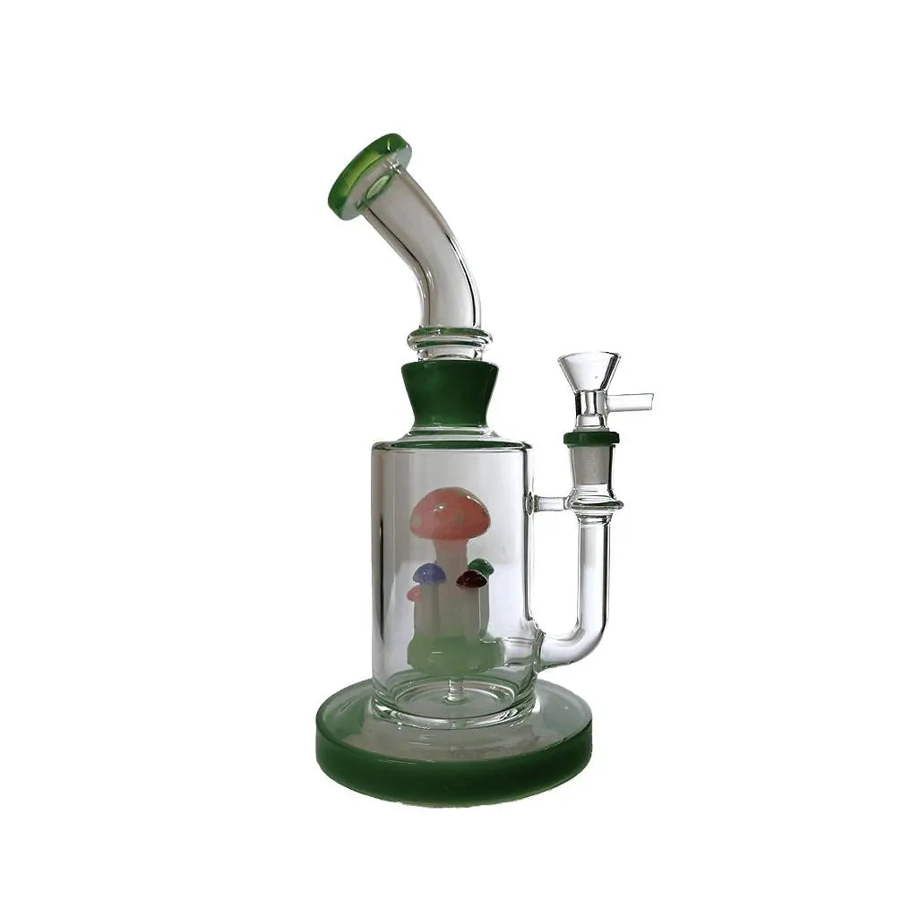 BONG | Bent Neck Mushroom Perc Water Pipe Bong 8"