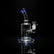 Glass bubbler with slitted perc water pipe bong, 9-inch, showing smoke diffusion.