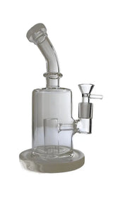 BONG | Glass Bubbler with Slitted Perc Water Pipe Bong 9"