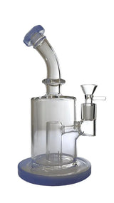 BONG | Glass Bubbler with Slitted Perc Water Pipe Bong 9"