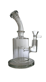 BONG | Glass Bubbler with Slitted Perc Water Pipe Bong 9"