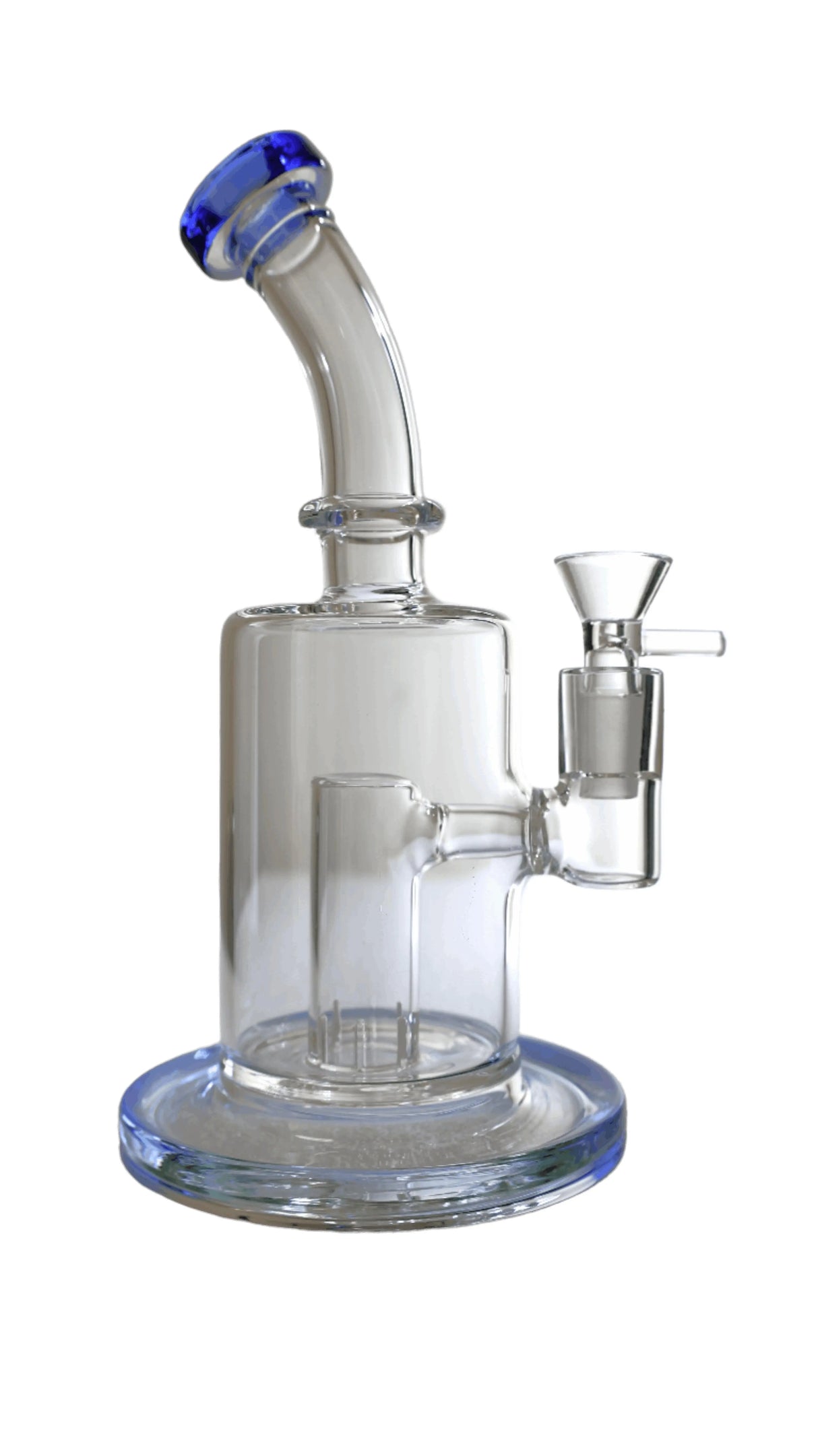 BONG | Glass Bubbler with Slitted Perc Water Pipe Bong 9"