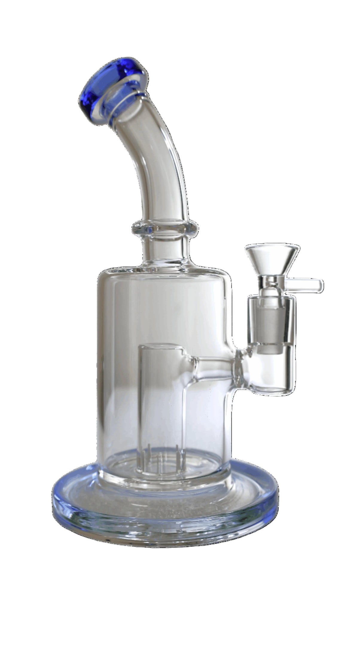 BONG | Glass Bubbler with Slitted Perc Water Pipe Bong 9"