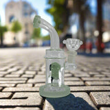 Bent Neck Dab Rig with Animal Insult Design, high-quality borosilicate glass, portable and durable, featuring enhanced filtration.