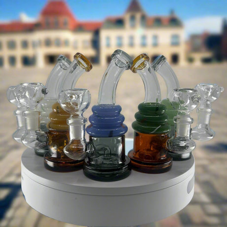 6 Inch Mini Dab Rig with ice cream design, compact and portable for smooth hits.