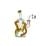 Bong | Bent Neck Double Chamber Recycler Water Pipe Bong 8"