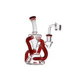 Bong | Bent Neck Double Chamber Recycler Water Pipe Bong 8"