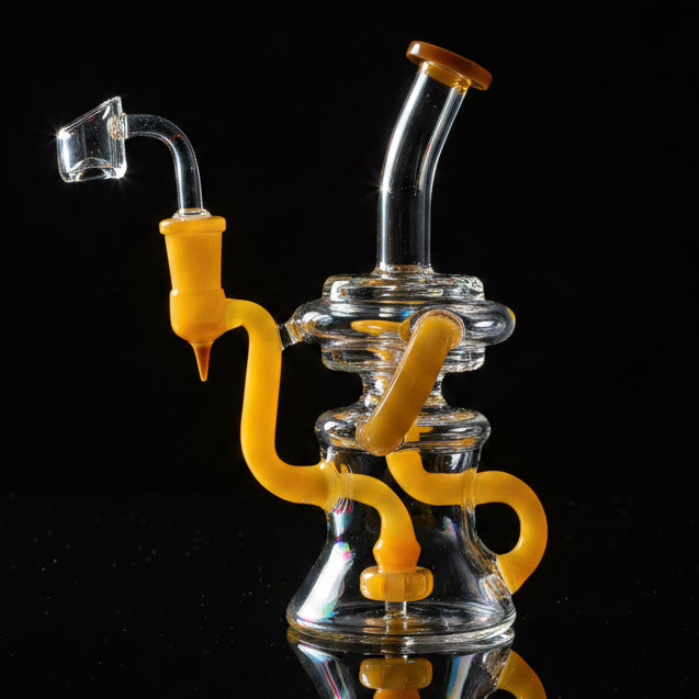Bong | Bent Neck Triple Arm Recycler Bong - SmokeMEGA
