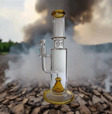 Perc State Thick Water Pipe Bong 13" with state-of-the-art perc in a smoky setting.