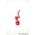 Mini Frit Glossy Bubbler with sleek red glossy finish and high-quality glass construction.