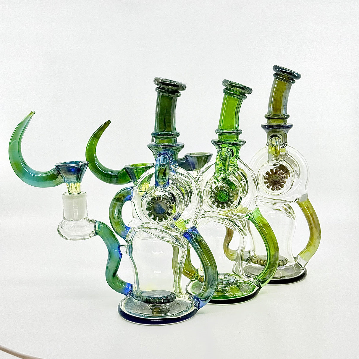 Fancy dab rig with double wheel on site aesthetic design - SmokeMEGA