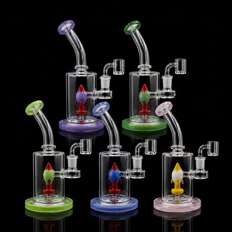 8 Inch Rocket Launch Bent Neck Dab Rig | SmokeMEGA