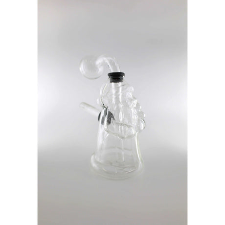 CLEAR GLASS DOUBLE SIDED SKULL OIL RIG