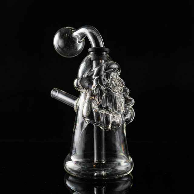 CLEAR GLASS DOUBLE SIDED SKULL OIL RIG - SmokeMEGA