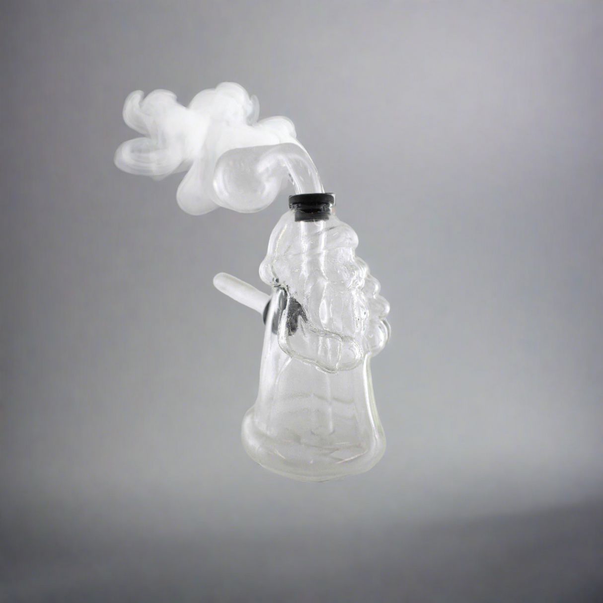 CLEAR GLASS DOUBLE SIDED SKULL OIL RIG