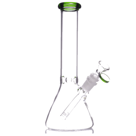 Clear Glass 9mm Thick Color Head One-Tone Beaker Bong 14 inch - SmokeMEGA