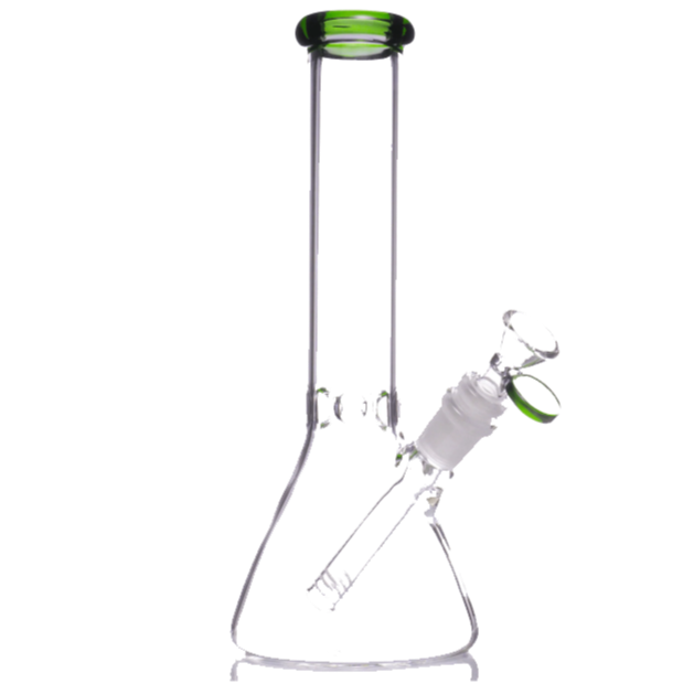 Clear Glass 9mm Thick Color Head One-Tone Beaker Bong 14 inch - SmokeMEGA