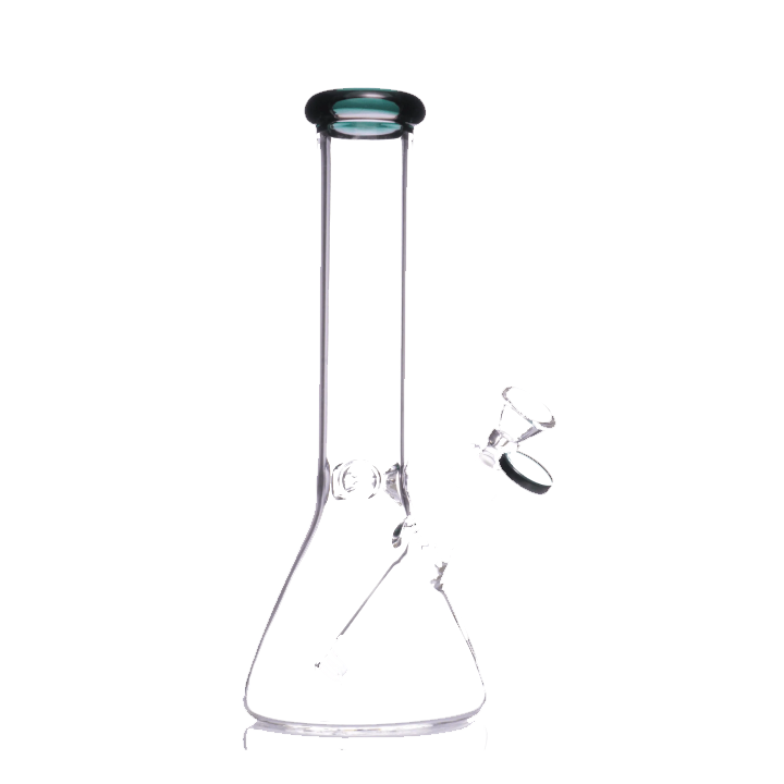 Clear Glass 9mm Thick Color Head One-Tone Beaker Bong 14 inch - SmokeMEGA