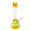 Color Art American Made Beaker Bong 12" with ice catcher in psychedelic colors.