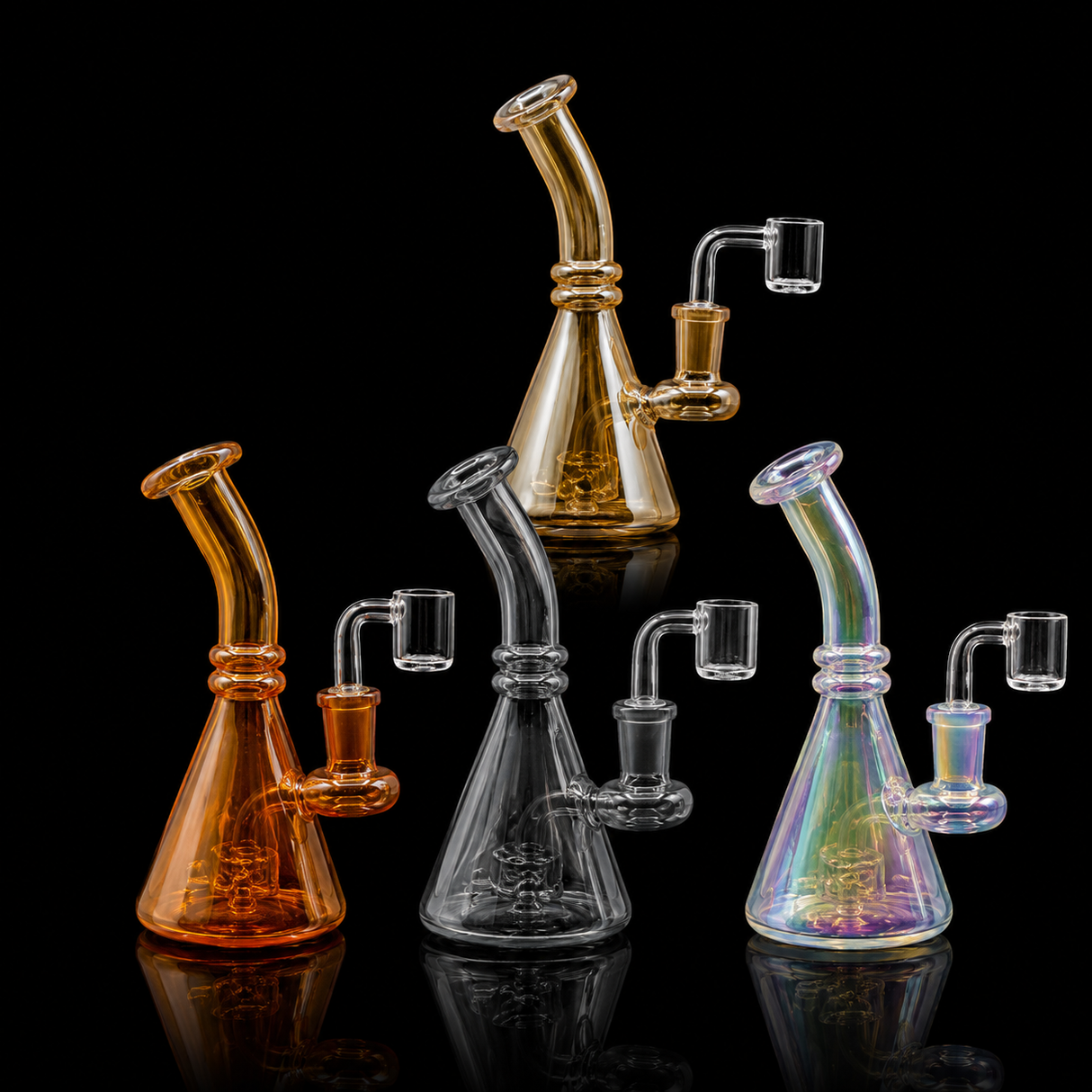 Mini Beaker Glass Dab Rig with Quartz Banger